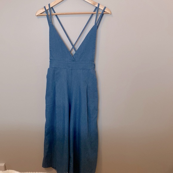 Blue Romper with Pockets - Picture 1 of 3